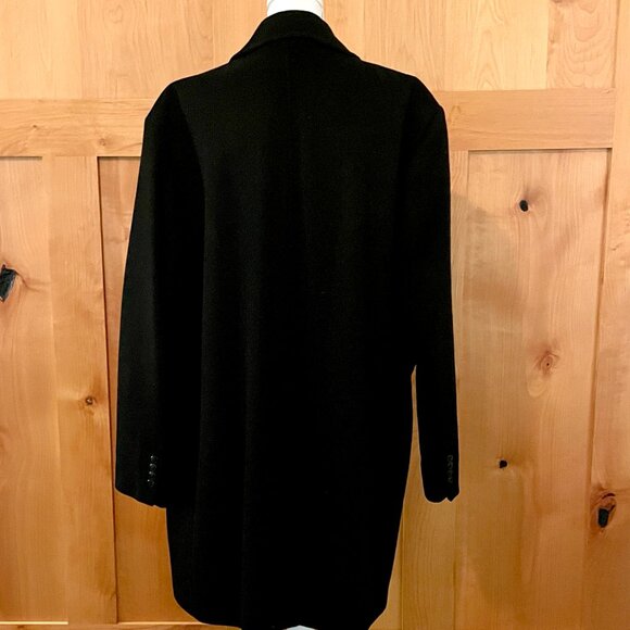 Mens LONDON FOG SIGNATURE Black Wool Blend Overcoat, 48 Reg - Picture 7 of 11